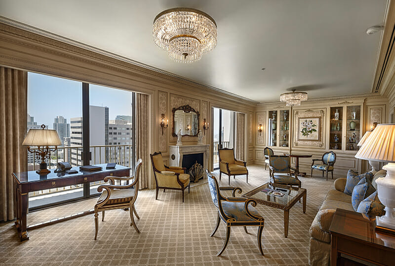 Westgate Hotel Presidential Suite with antiques and downtown views