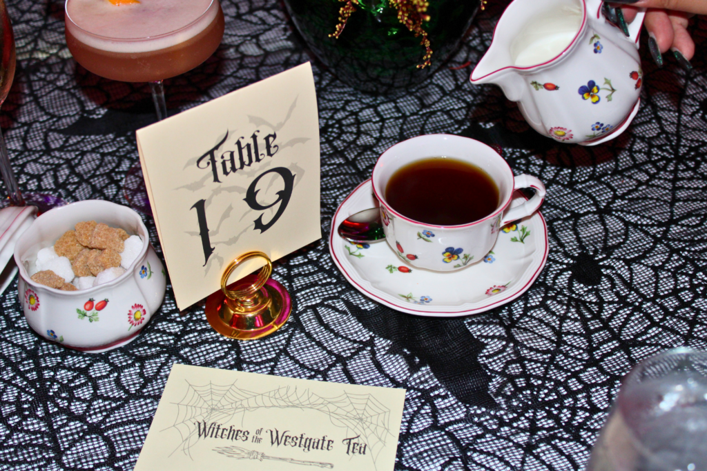 Witches tea table spread